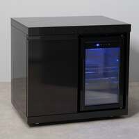 Draco Grills Outdoor Black Stainless Steel Single Fridge Cabinet with Granite Top 60L