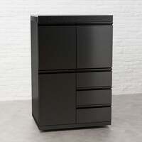 Draco Grills Outdoor Kitchen Black Stainless Steel Mid Height Double Door Cabinet