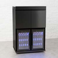 Draco Grills Outdoor Kitchen Black Stainless Steel Mid Height Double Fridge Cabinet