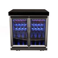 Draco Grills Outdoor Stainless Steel Double Fridge Cabinet with Granite Top 120L
