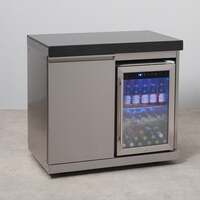 Draco Grills Outdoor Stainless Steel Single Fridge Cabinet with Granite Top 60L