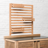 Draco Grills Teak Modular Outdoor Kitchen Add-On Slatted Shelf with Storage Boxes, Early May 2025