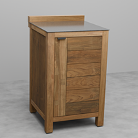 Draco Grills Teak Modular Outdoor Kitchen Single Door Cabinet with Ceramic Top, End of May 2025