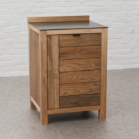 Draco Grills Teak Modular Outdoor Kitchen Single Pull Out Door Unit with Ceramic Top, Late February 2026