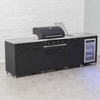 Draco Grills Titan 4 Burner Black Outdoor Kitchen Gas Barbecue with Side Burner, Fridge and Double Cupboard, Mid March 2026