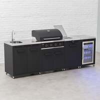 Draco Grills Titan 4 Burner Black Outdoor Kitchen Gas Barbecue with Side Burner, Fridge and Sink, Mid March 2026