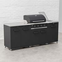 Draco Grills Titan 4 Burner Black Outdoor Kitchen Gas Barbecue with Side Burner and Double Cupboard, Mid February 2026