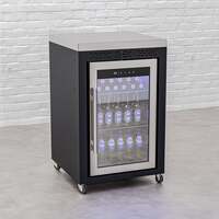 Draco Grills Titan Outdoor Kitchen Black Single Fridge Cabinet with Stainless Steel Top, Mid March 2026