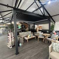 Ex Display Bracken Outdoors Eclipse 3m x 4m Grey Rectangular Motorised Aluminium Garden Pergola with Lights- Collection Only