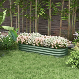 Galvanised Raised Garden Bed Planter Green