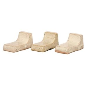 Glazed pot feet set of three - white