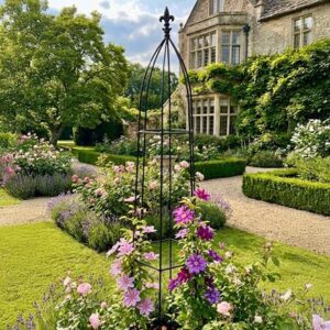 Gothic rose obelisk - black