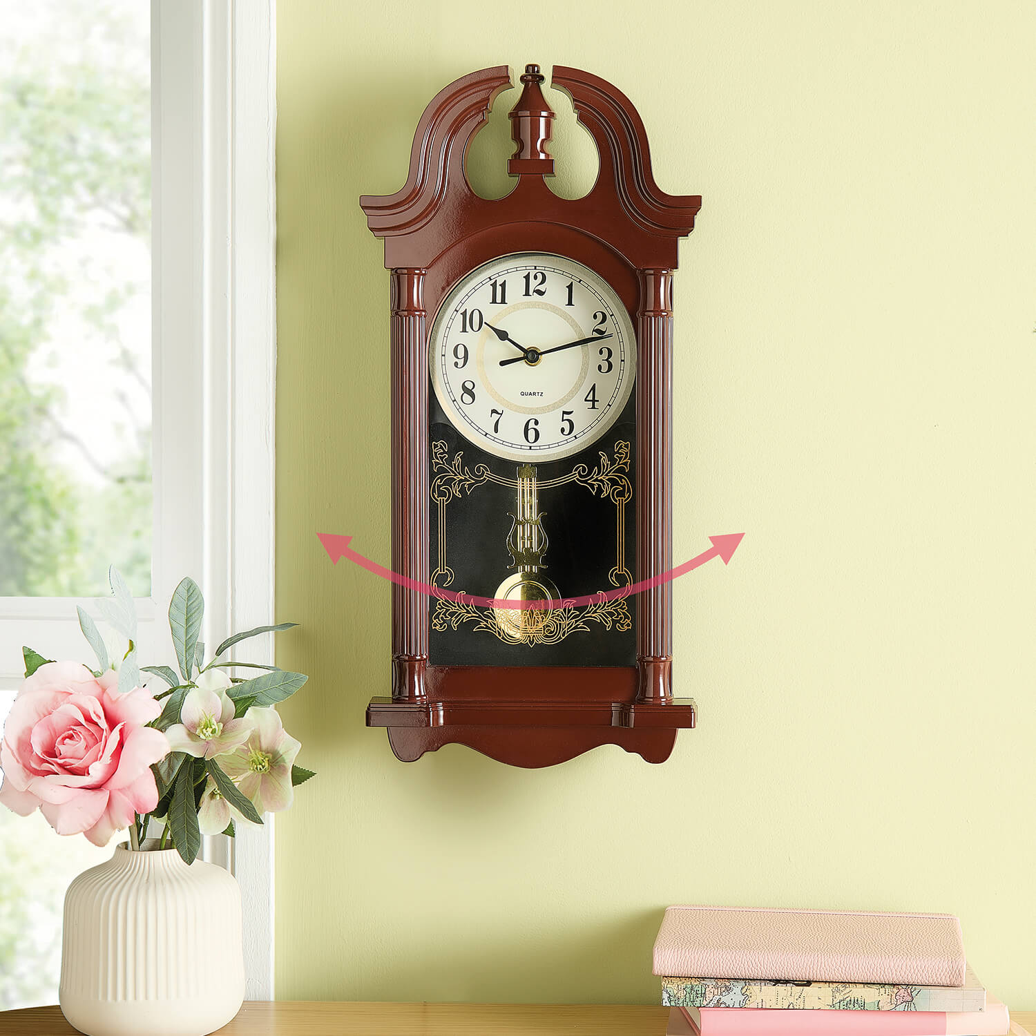 Grandfather-Style Wall Pendulum Clock