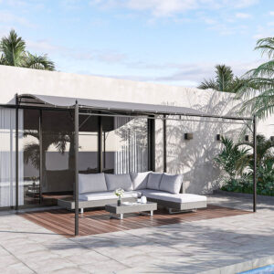 Grey 4X3M Freestanding Garden Pergola Sun Shade