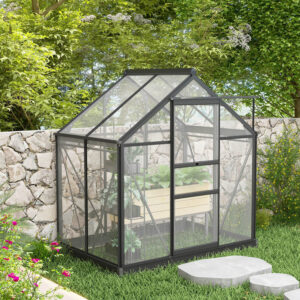 Grey 6X4Ft Walk-In Polycarbonate Greenhouse