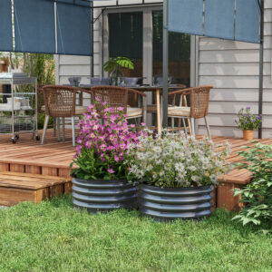 Grey Set Of 2 Raised Garden Bed
