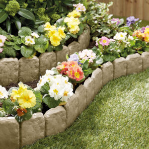 Lawn Edging Cobbled Stone-Effect Packs of 10 W25 x H10cm L2.4m
