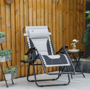 Light Grey Zero Gravity Reclining Lounger Chair