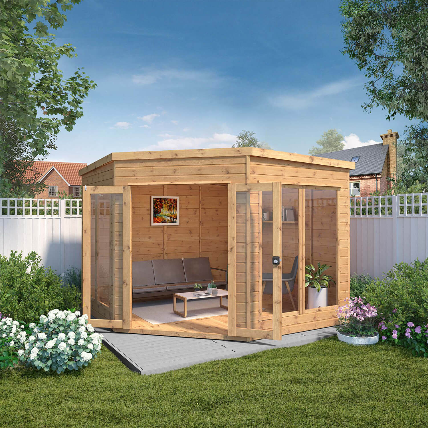 Mercia 9 X 9Ft Premium Corner Summerhouse