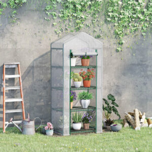 Mini Greenhouse 4-Tier White & Green