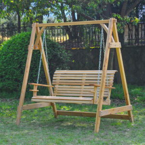 Outdoor 2 Seater Larch Wood Swing Chair