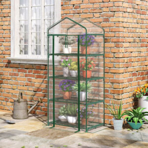 Portable 4-Tier Mini Greenhouse Clear