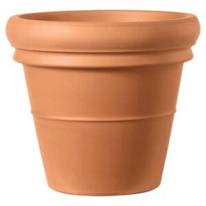 Ridged Italian terracotta pot - classic terracotta