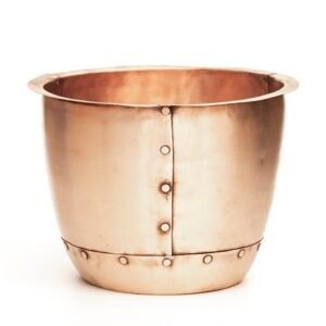 Riveted copper pot
