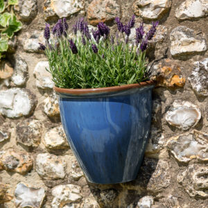Running Glaze Blue 23X25Cm Wall Pot Set Of 2