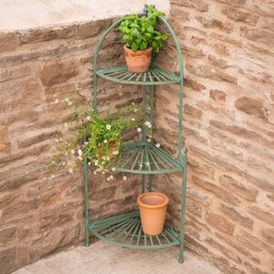 Scroll detail corner pot stand