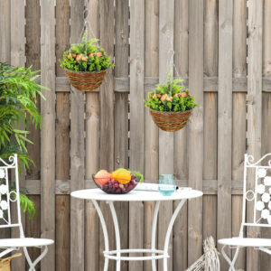 Set Of 2 Hanging Lisianthus Pots Orange