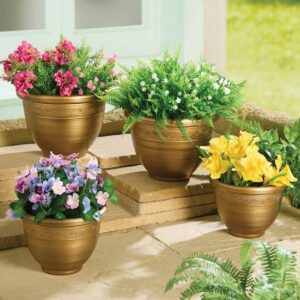 Set of 4 Bronze Planters