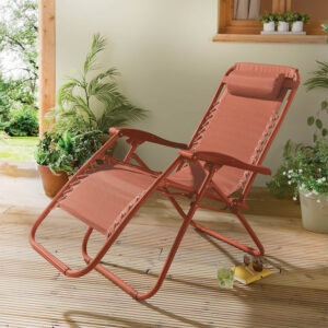 Terracotta Zero-Gravity Reclining Garden Chair