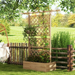 Wooden Trellis Planter Natural