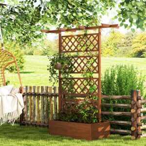 Wooden Trellis Planter Orange