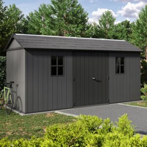 15' x 7'5 Keter Newton Plus Grey Plastic Garden Shed (4.76m x 2.30m)