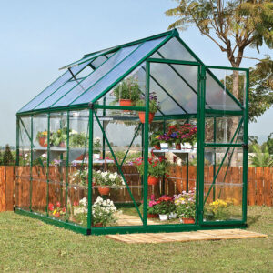 6' x 8' Palram Canopia Hybrid Walk In Green Polycarbonate Greenhouse (1.85m x 2.47m)