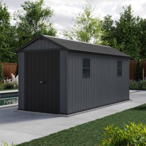 7'5 x 15' Keter Newton Plus Grey Plastic Garden Shed (2.30m x 4.76m)