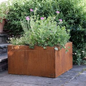 Corten steel square raised bed