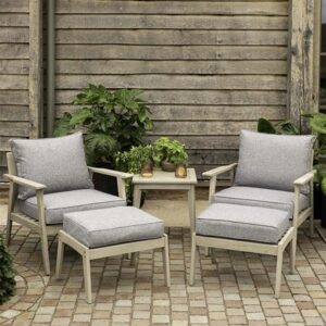 Greywashed chair and footstool set