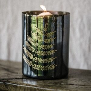 Large fern design candle holder
