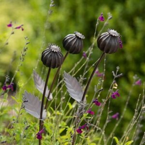 Poppy seed head stake - large seed head